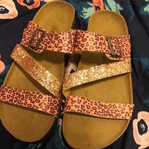 Brand new sunflower and lace boutique slide ons